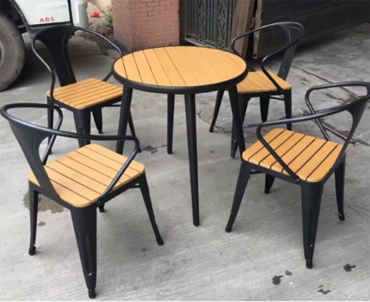 Wholesale Morden Outdoor Round WPC Garden Sets with 1 table and 4 Chairs (YF-SMC210 YF-SMT220)