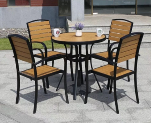 Wholesale Morden Outdoor Round WPC Garden Sets with 1 table and 4 Chairs (YF-SMC212 YF-SMT214)
