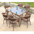 Wholesale Rattan Patio Rectangle Glass Top Dining Table(YF-BT415)