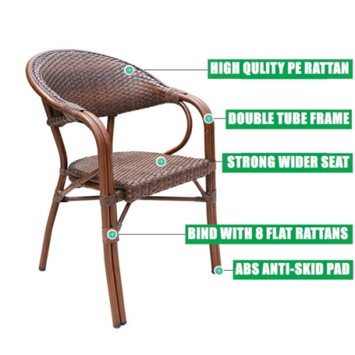 Wholesale Patio PE Aluminum Rattan Bamboo Chair(YF-BT411)