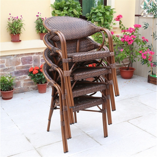 Wholesale Patio PE Aluminum Outdoor Rattan Bamboo Chair(YF-BT411)