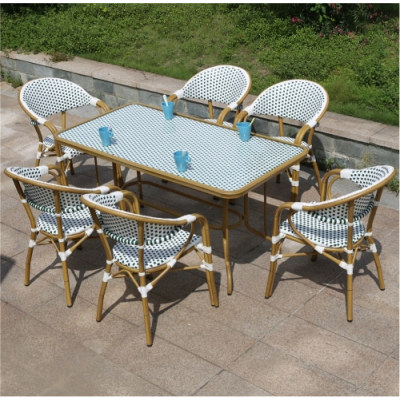 Wholesale Outdoor Furniture Patio PE Aluminum Rattan Bamboo Dining Chair(YF-BT412)