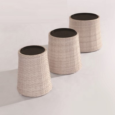 Wholesale garden rattan stool outdoor furniture aluminium storage box(YF-HW802)