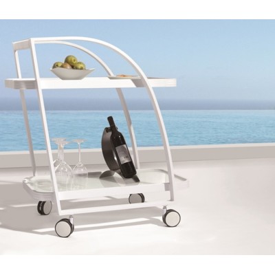 Wholesale Outdoor Garden Restaurant Dining White Trolley(YF-HW801)