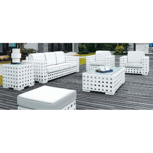 Wholesale Modern White Garden PE Rattan Sofa Set(YF-SF303#)