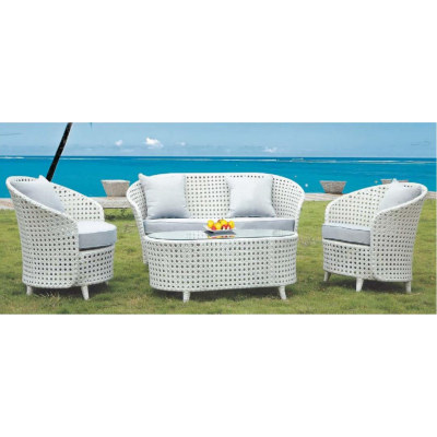 Wholesale Modern White Garden PE Rattan Sofa Set(YF-SF306#)