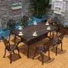 Wholesale outdoor patio cast aluminum dining set(YF-HWC801 YF-HWT801)