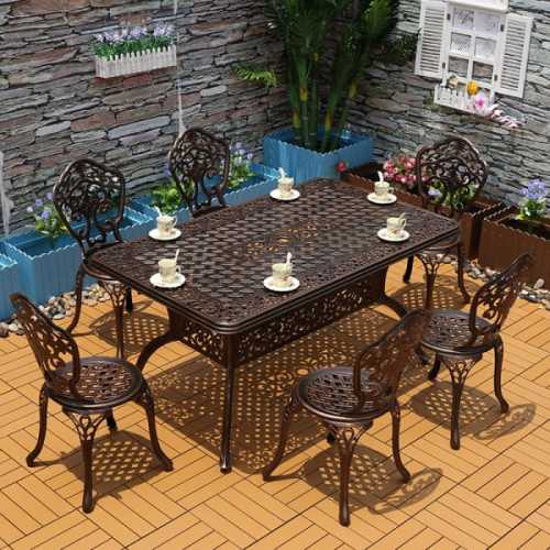 Wholesale outdoor patio cast aluminum dining set(YF-HWC801 YF-HWT801)