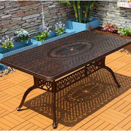 Wholesale outdoor patio cast aluminum set with 1 table and 6 Chairs (YF-HWC803 YF-HWT804)