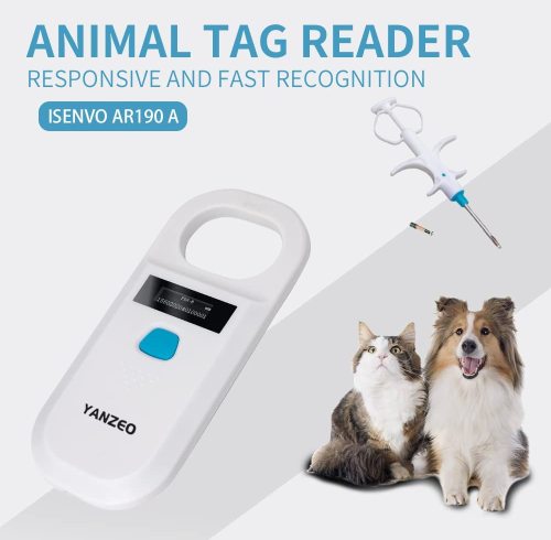 Yanzeo Pet Microchip Reader, RFID EMID Animal Handheld Reader,134.2 Pet ID Scanner Rechargeable Animal Chip Registration, Pet Tag FDX-B(ISO 11784/11785) (AR180)