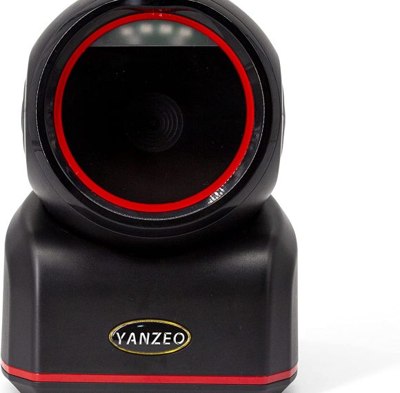 Yanzeo Desktop Barcode Scanner Automatic High Speed 1D/2D QR Platform Scan Omnidirectional Hands-Free Barcode Reader Work for POS PC Supermarket Bookstore Retail Mall