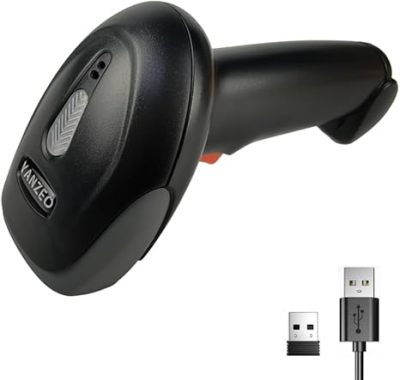 YANZEO L6811 Barcode Scanner 1D Wireless Barcode Reader 2.4G and USB Cable Handheld Barcode Scanner for Store, Warehouse, Supermarket