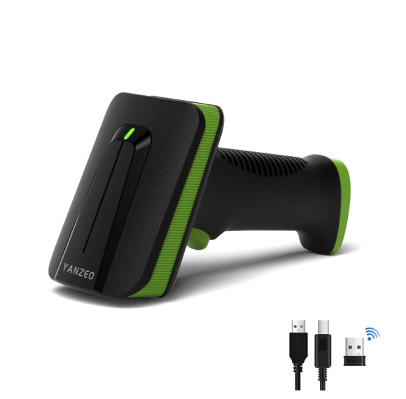 YANZEO SC2381 Wireless Barcode Scanner 1D/2D Handheld Scanner, Automatic QR Code Scanner, Plug&Play Fast and Accurate Barcode Reader for Supermarket, Warehouse, Convenience Store
