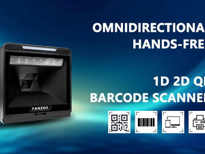 Yanzeo YS868I Desktop 2D Barcode Scanner – Omnidirectional Million-Pixel Scanner with USB & RS232 Interface