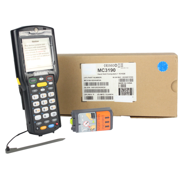 Motorola MC3190-SI2H04E0A Mobile Computer Barcode Scanner PDA 2D Imager, 28-key Numeric Keypad, High Capacity Battery, WiFi/Bluetooth