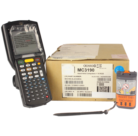 Motorola MC3190-GL4H24E0A Mobile Computer PDA 1D Laser Scanner for Warehousing Wi-Fi (802.11a/b/g), Gun Grip, 48-Key Alphanumeric Keypad, High Capacity Battery, Bluetooth