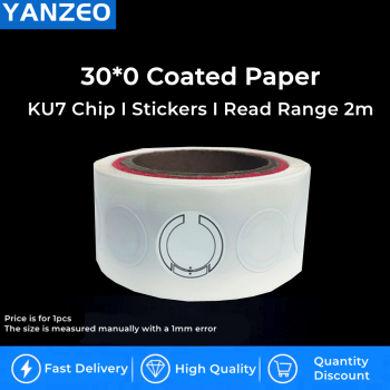 YANZEO UHF RFID 30mm Round Tags 2m Long Range Sticker for Supermarket,Warehouse,Inventory,Logistics,ETC.