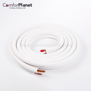 Fabricante PE único tubo de cobre isolado par linha conjunto bobinas de cobre para ar condicionado