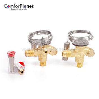 Wholesale air conditioner Expansion Valve Thermostatic Expansion Valve Brass valve T2 copper outputs exchangeable orifice for industrial refrigeration plants high capacity, split, packaged