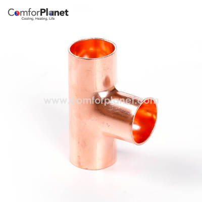 Wholesale Tee Equal C×C×C Copper Fittings With Sweat Ends, 3/4 X 3/4 X 1/2