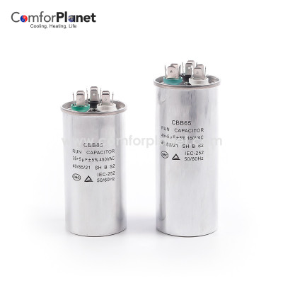 Wholesale High Quality Run Capacitor  CBB65R-2 Aluminium Capacitor for Motor Run in Air Conditioner