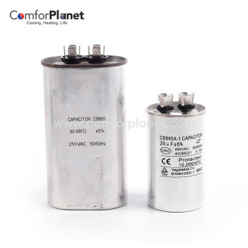 Capacitor cbb65R-1 for motors refrigerator | custom star capacitor 25uf | CBB65R-1 dual capacitor with two plugs sale for air conditioner