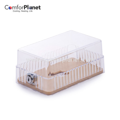 Protectores de termostato BTG-RK Protector de termostato universal de plástico transparente con cerradura y llave Cubierta de termostato rectangular bloqueable de plástico