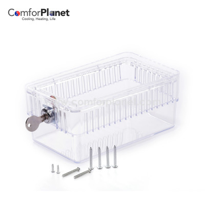 Thermostat Guards BTG-RK Clear Plastic Universal Thermostat Guard with Lock and Key Plastic Lockable Rectangle Thermostat Cover