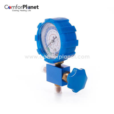 Wholesale Refrigerant Single Pressure Gauge Valve Brass Valve Body Single Manifold Gauge Set RT-465L For Air conditioner