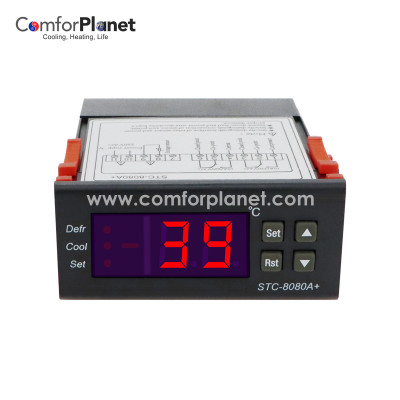 Controlador de temperatura Digital termostato STC-8080A + 12V 24V 220V regulador de almacenamiento en frío Sensor de congelador controlador Manual de temperatura