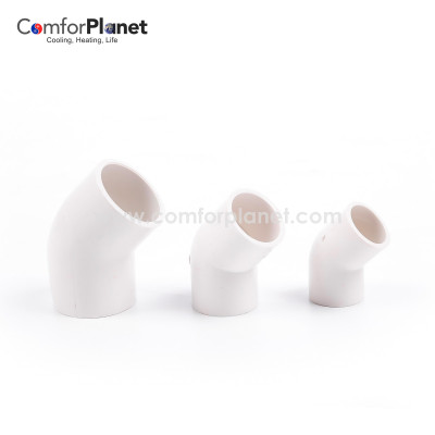 Rigid Drain Pipe accessories 45 degree Elbow Used For Connecting PVC Rigid Ducts In Condensate Systems