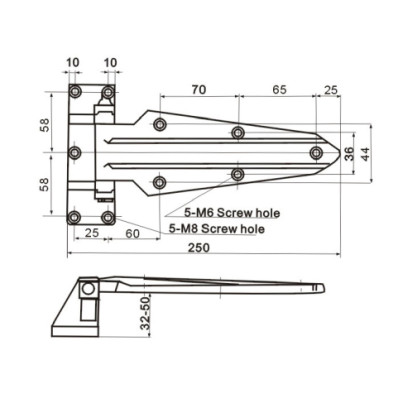 Manufacturer Freezer Door Hinge For Refrigerated Truck Parts CH-1450 Chest Freezer Door Hinge Refrigerator Coolroom Door Hinge