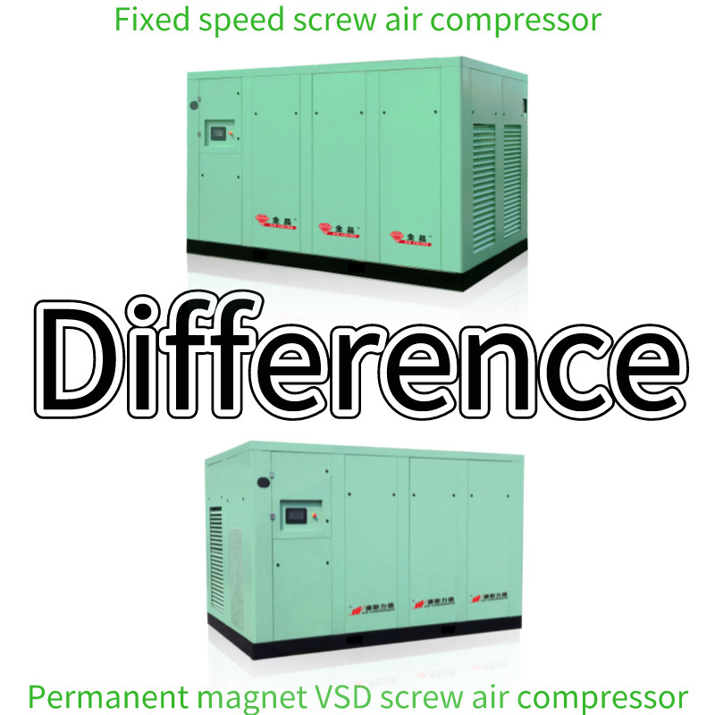 The difference between fixed speed screw air compressor and permanent magnet VSD screw air compressor