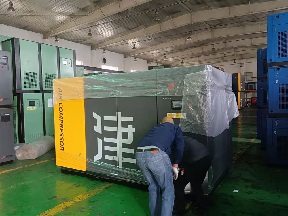 Ready for shipment--two-stage compression screw air compressor