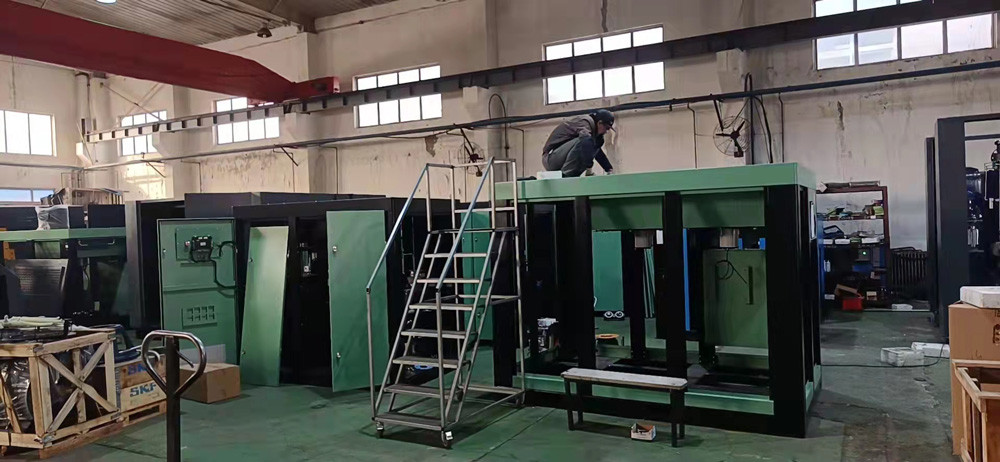 Screw air compressor is being produced