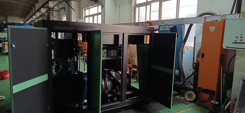 Two stage compression screw air compressor - two stage compression process