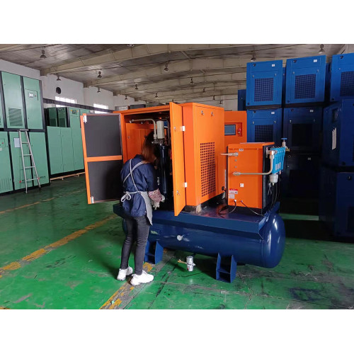 Screw air compressor is being produced