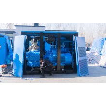 What type of compressor is most often used in large chillers?