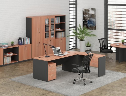 Mesa de oficina de madera con armario de almacenamiento al por mayor muebles Wsun