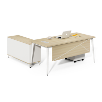 豪华办公家具工厂 2m L 型办公桌和书架批发
