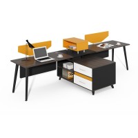 豪华办公家具杭州单人办公桌带黄屏出厂价WS-HM1206A