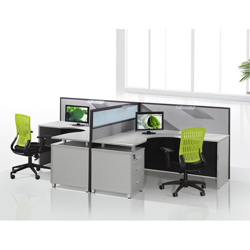 T shaped 2 person office cubicles with storage cabinet workstation customized color available wholesale Wsun furniture