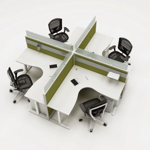 Puesto de trabajo para 4 personas, escritorio de oficina, partición alta, cabina de oficina, partición de aluminio al por mayor