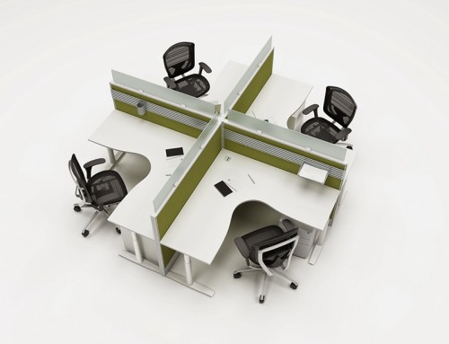 Puesto de trabajo para 4 personas, escritorio de oficina, partición alta, cabina de oficina, partición de aluminio al por mayor