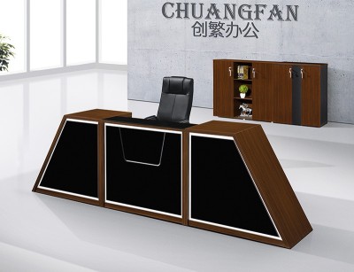 Mesa de recepción de madera, mostrador de información de color personalizado, muebles Wsun disponibles