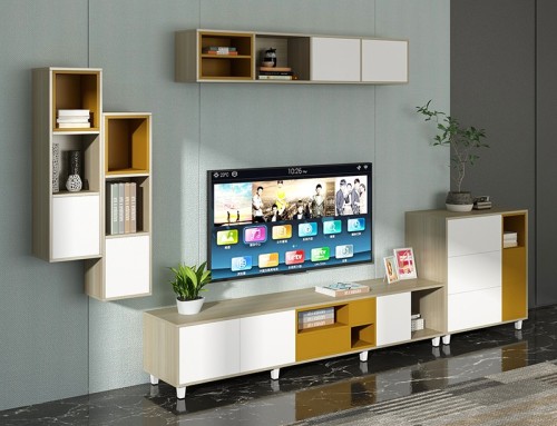 Soporte para TV Consola para TV, Centro de entretenimiento, Mueble multimedia de madera, Esquina de mesa redonda de seguridad