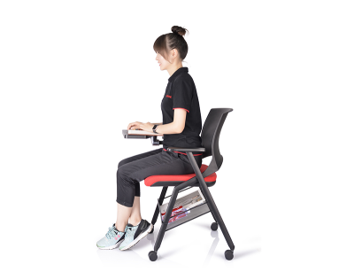 2021 新型最优质塑料可拆卸书篮折叠椅带写字台批发 WS-ID07