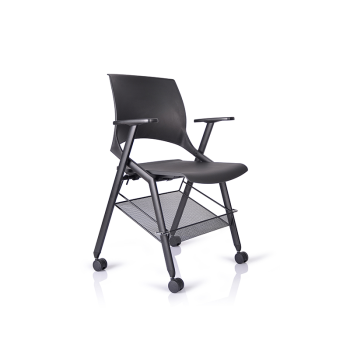 Good price White/Black Painted Removable Book Basket folding chairs for office wholesale WS-ID05