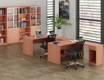 Escritorio de oficina en forma de L para 2 personas, muebles de oficina al por mayor