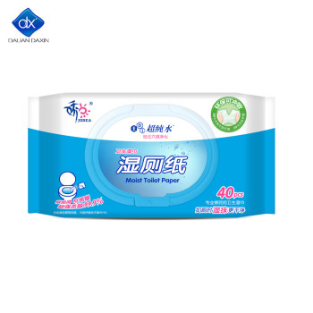 Daxin Custom Flushable Wipes, Toilet Paper, Unscented Wet Wipes with Vitamin-E and Aloe 40 pcs